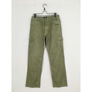 Subciety Japan Thick Cargo Pants Olive Green Military Style Size 30